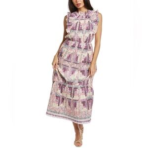 Sea New York Naya Print Box Pleat Maxi Dress